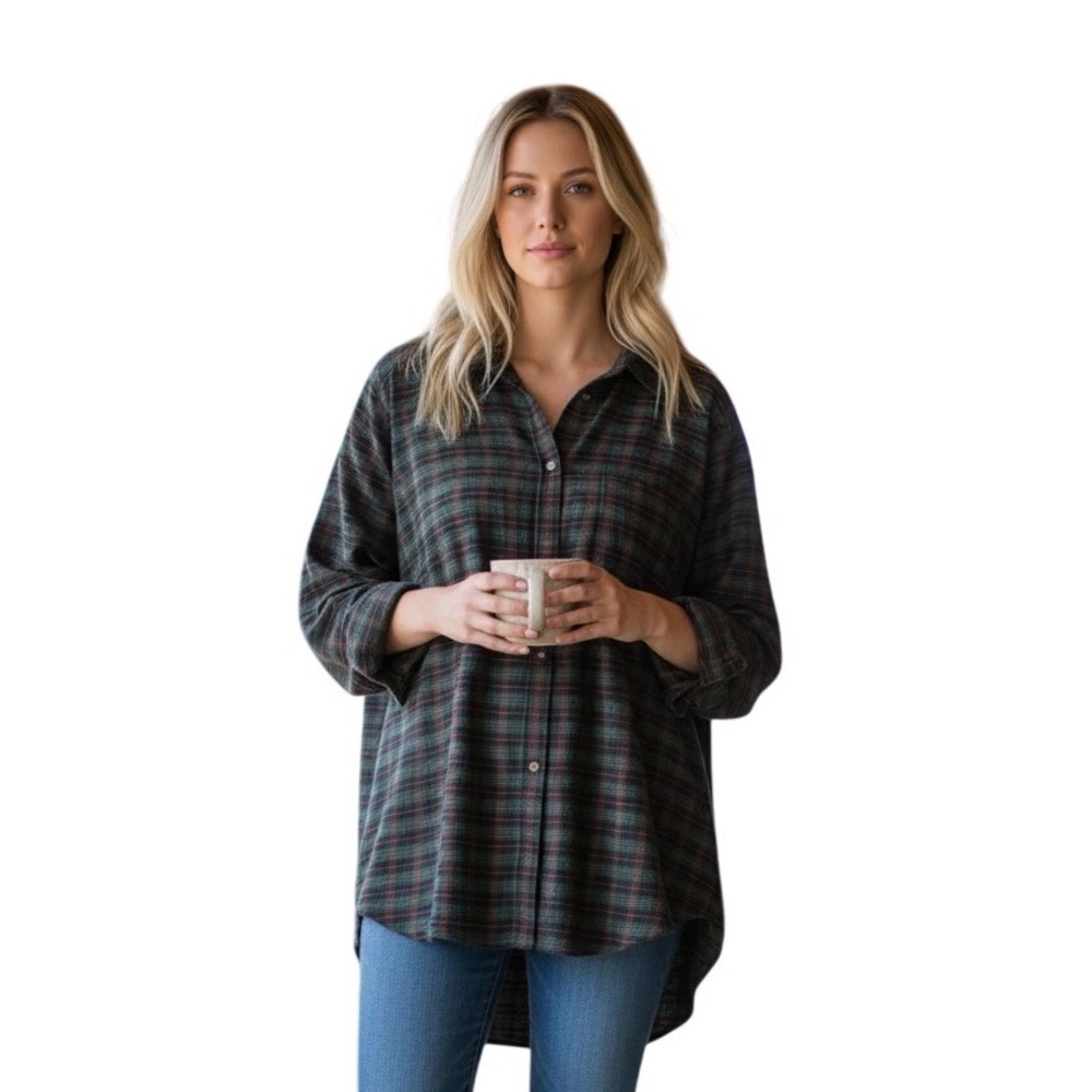 American Eagle Oversized Flannel Top Size Medium